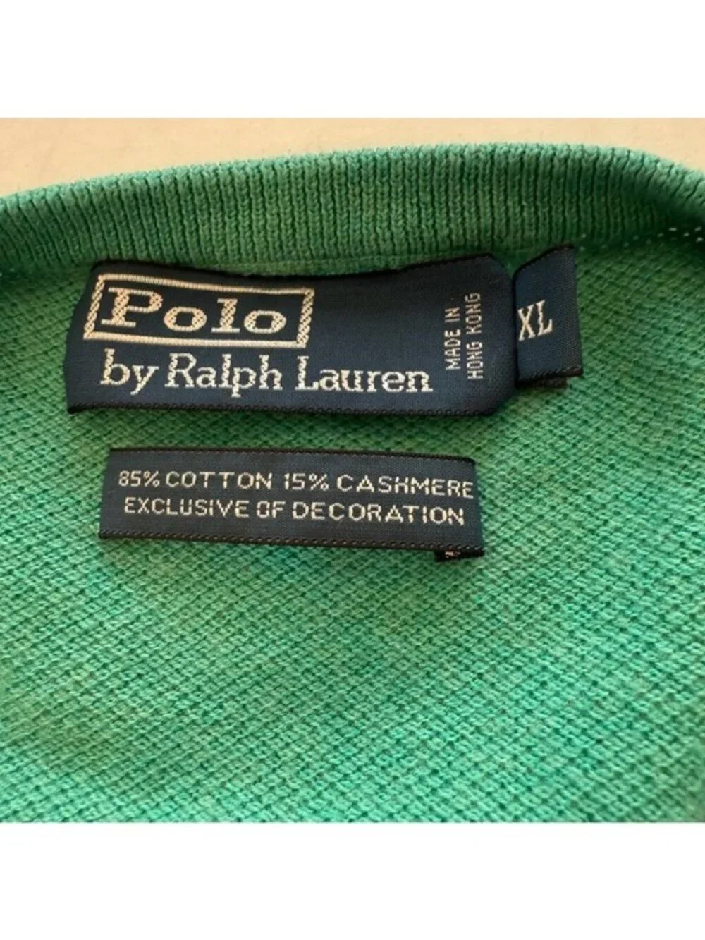 Polo by Ralph Lauren Men's Green V-Neck Sweater